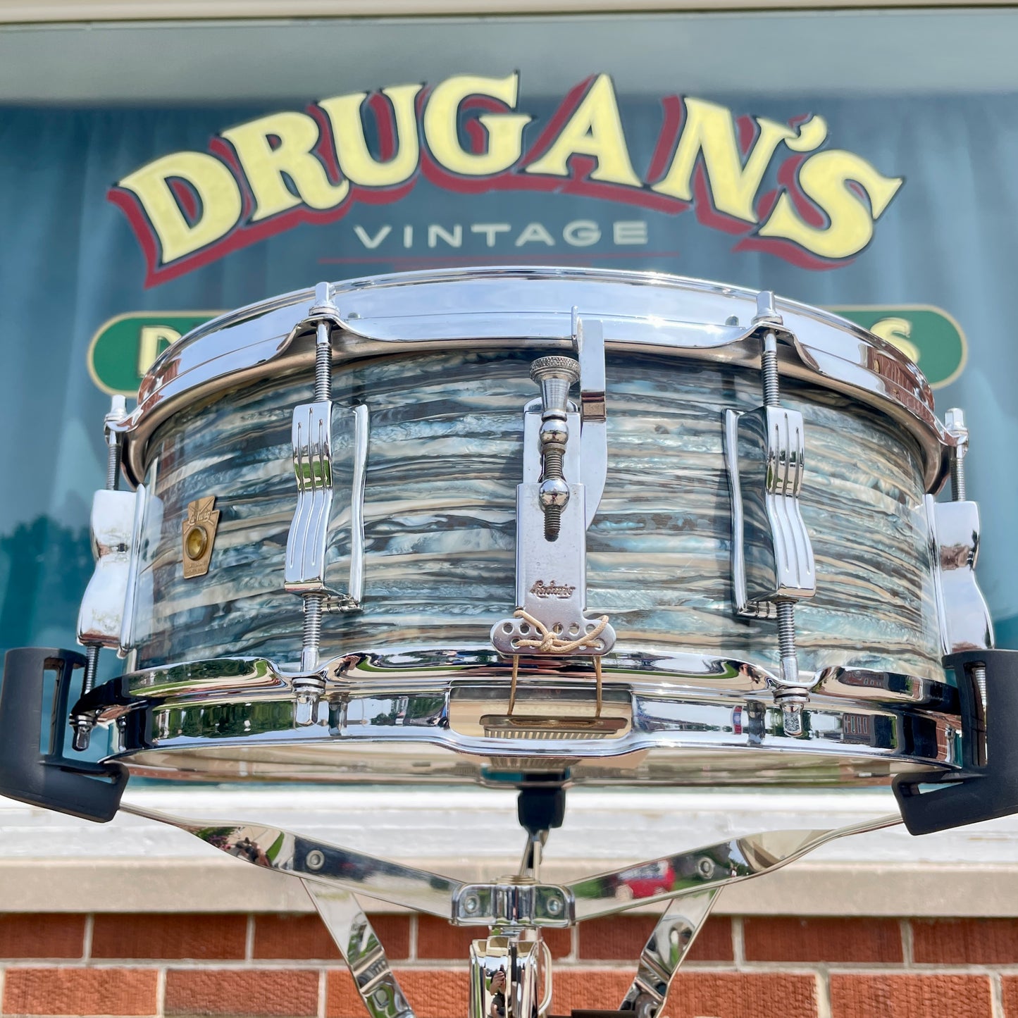 1960s Ludwig Jazz Festival 5.5x14 No. 908P Snare Drum Oyster Blue Pearl Pre-Serial COB