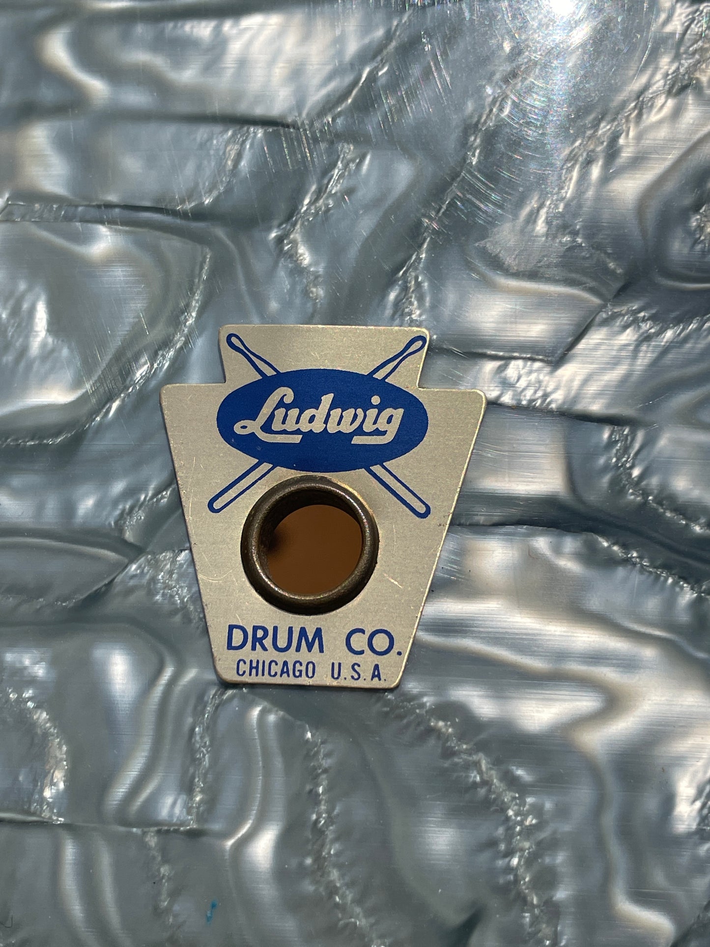 1960 Ludwig 14x22 Classic Bass Drum Sky Blue Pearl Trans Badge