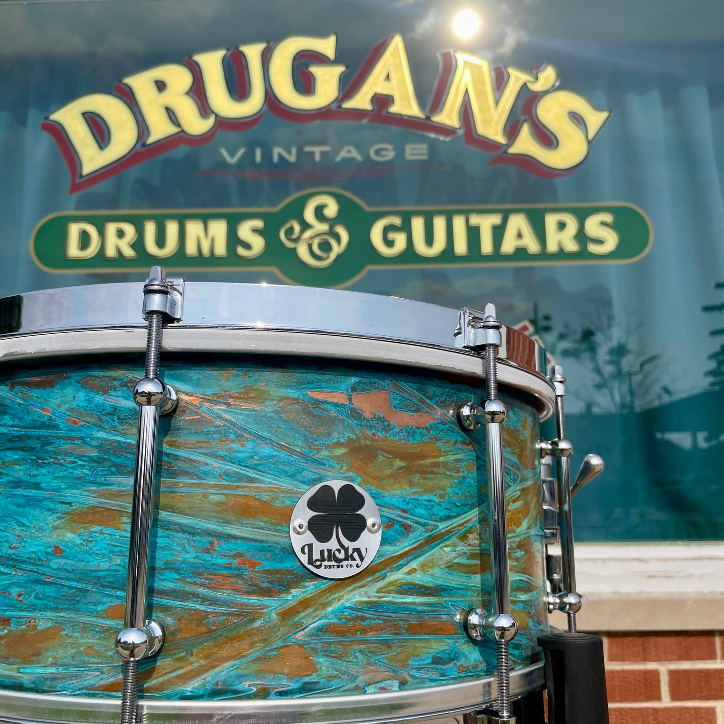 Lucky Drums Company 6.5x14 Copper Snare Drum w/ Patina *Video*