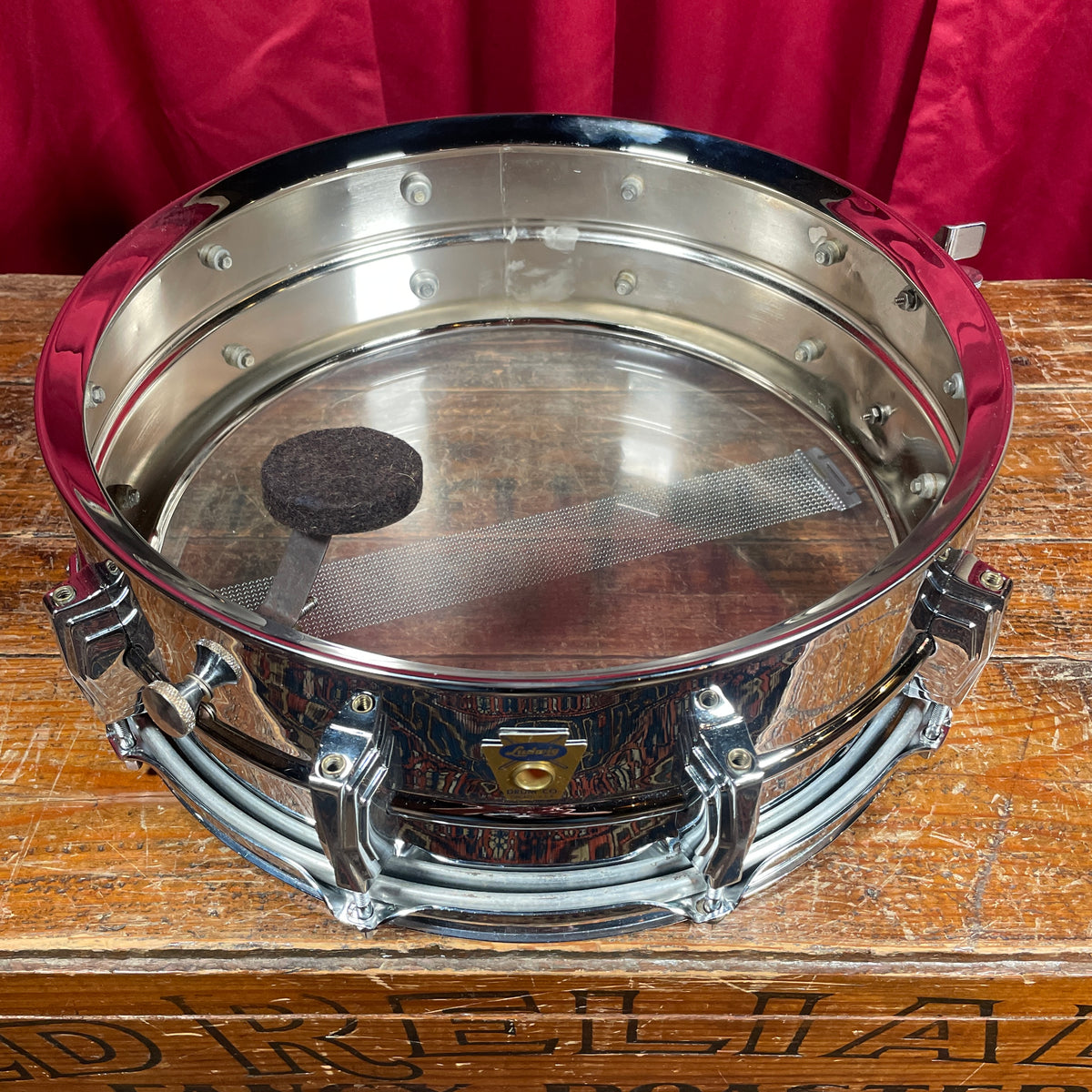 1958-1960 Ludwig 5x14 Supraphonic No. 400 Brass Shell Snare Drum Trans Badge COB
