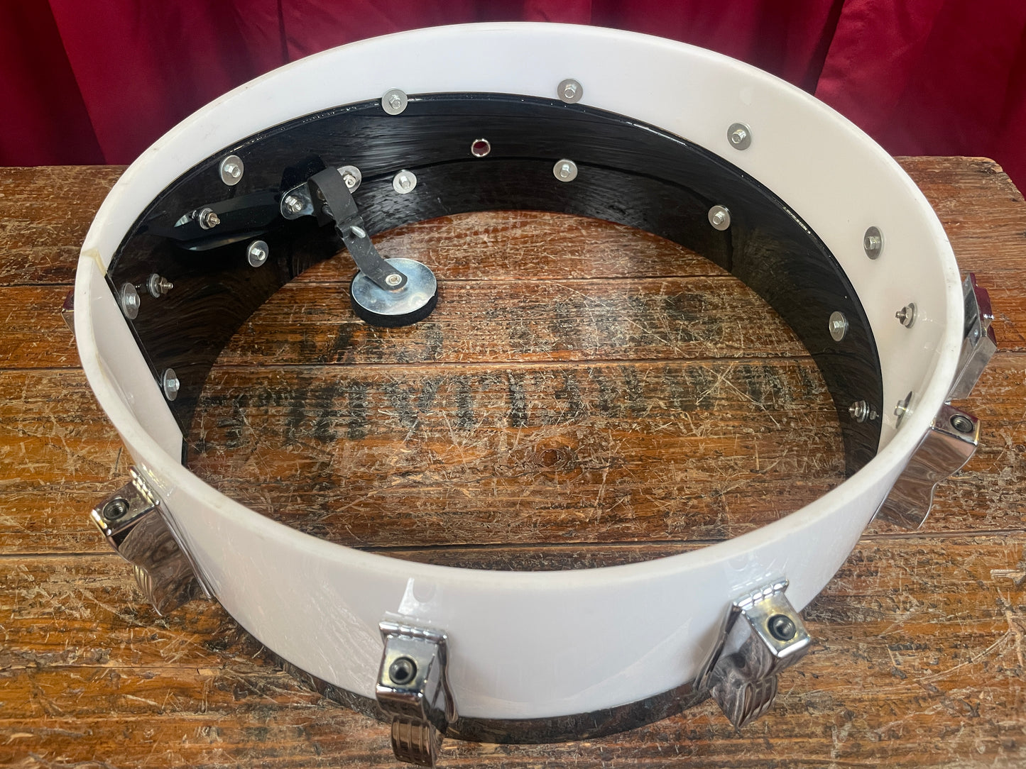 1970s Ludwig Vistalite 5x14 Snare Drum Black/White 2-Band Swirl Pattern E