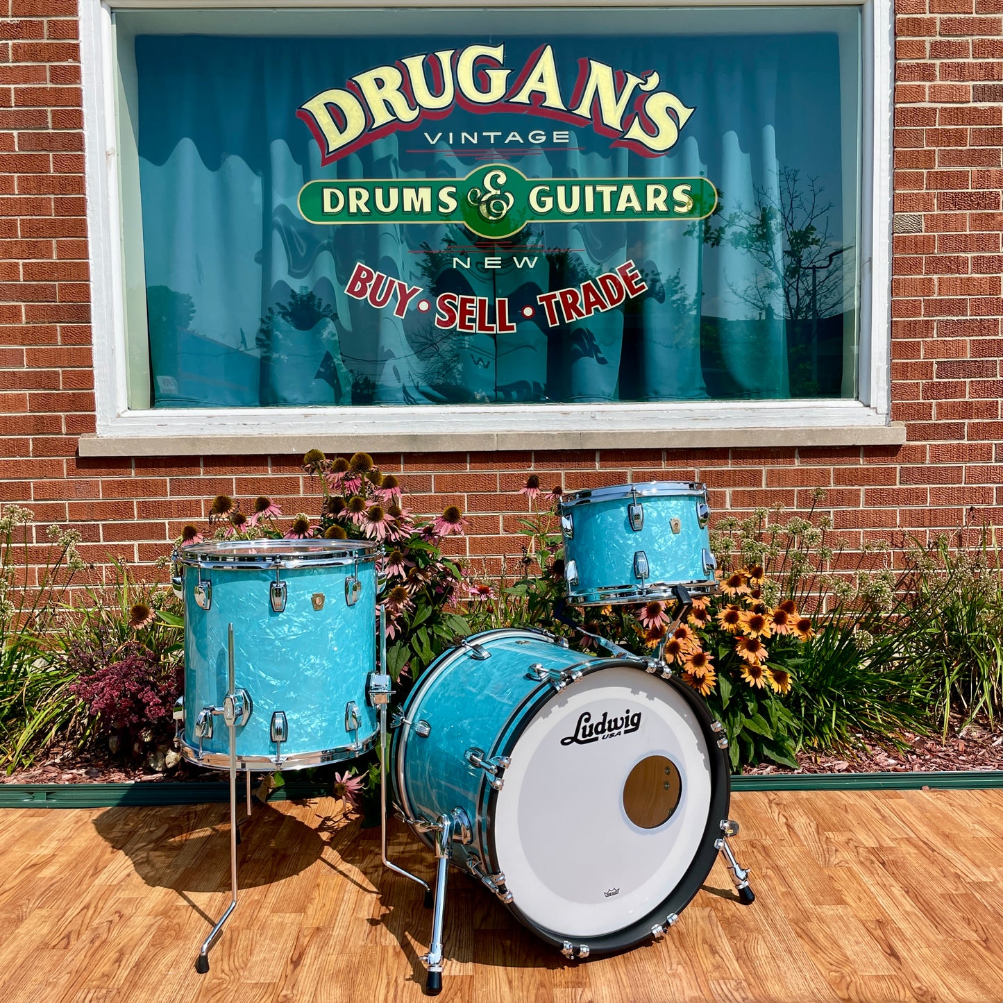 Ludwig Classic Maple Bop Kit Drum Set Glacier Blue 18/12/14 *Mint*