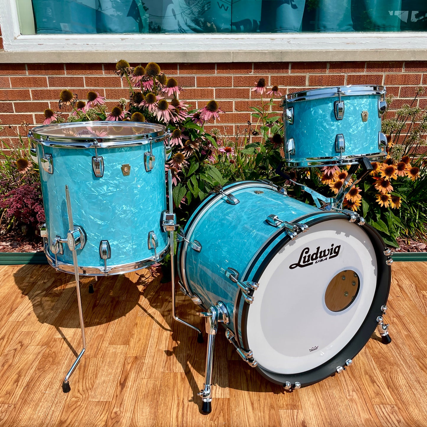 Ludwig Classic Maple Bop Kit Drum Set Glacier Blue 18/12/14 *Mint*