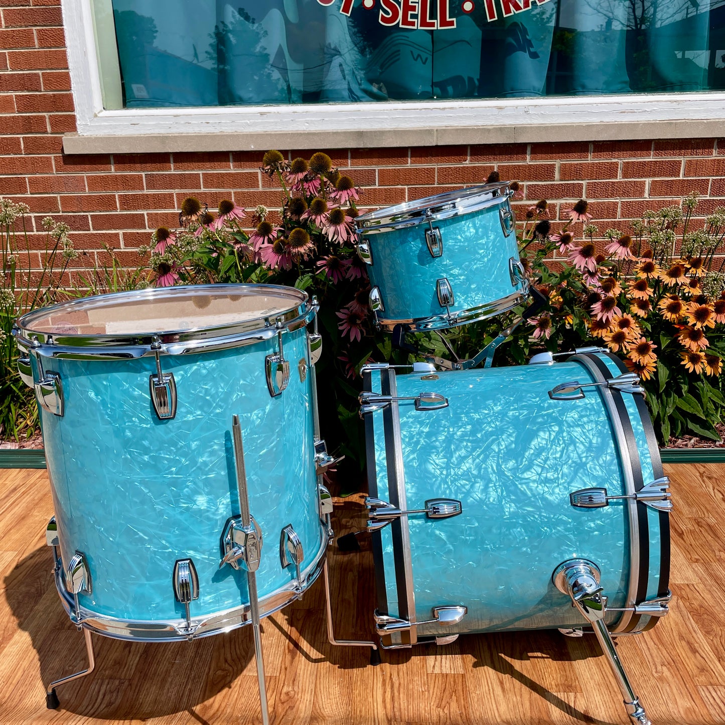 Ludwig Classic Maple Bop Kit Drum Set Glacier Blue 18/12/14 *Mint*