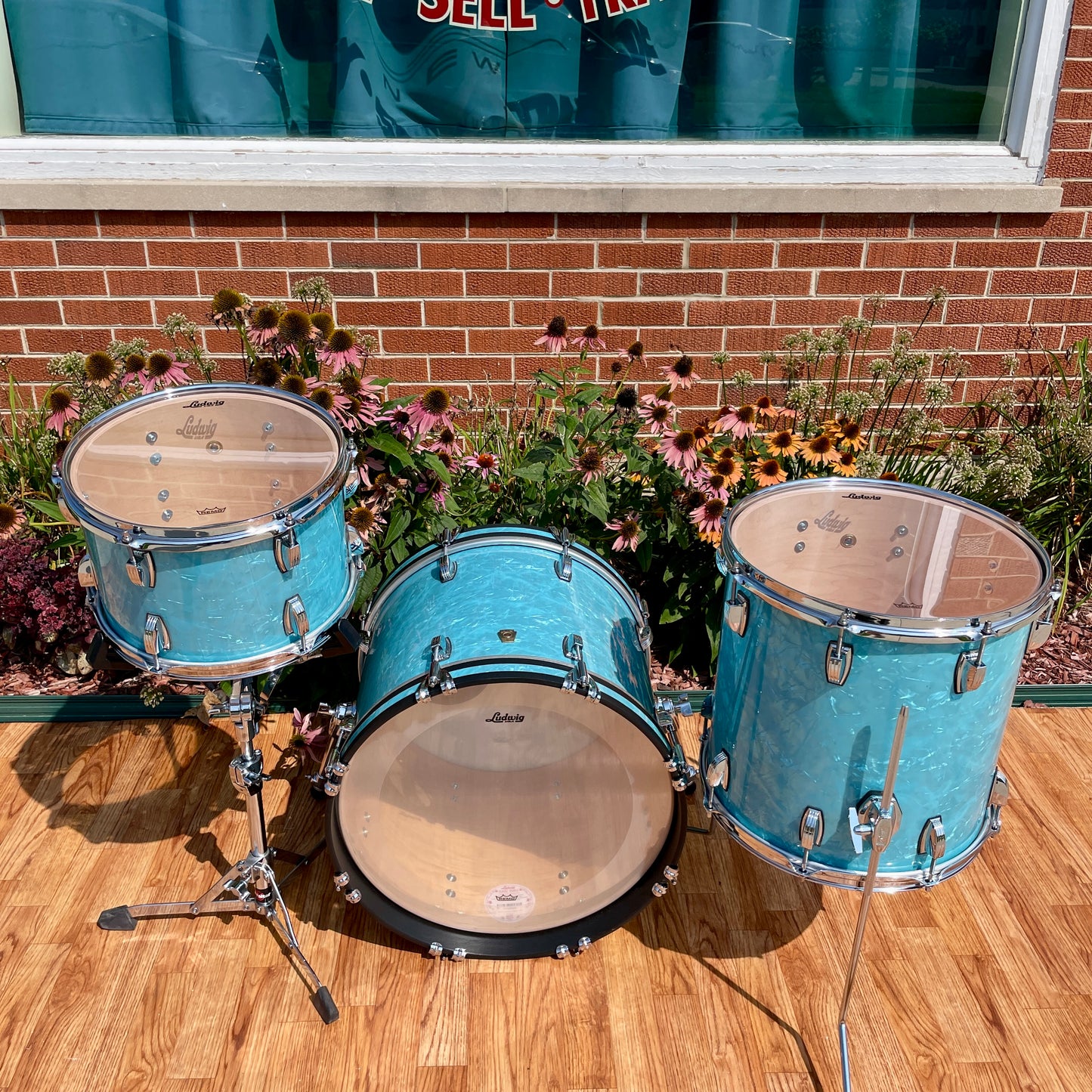 Ludwig Classic Maple Bop Kit Drum Set Glacier Blue 18/12/14 *Mint*