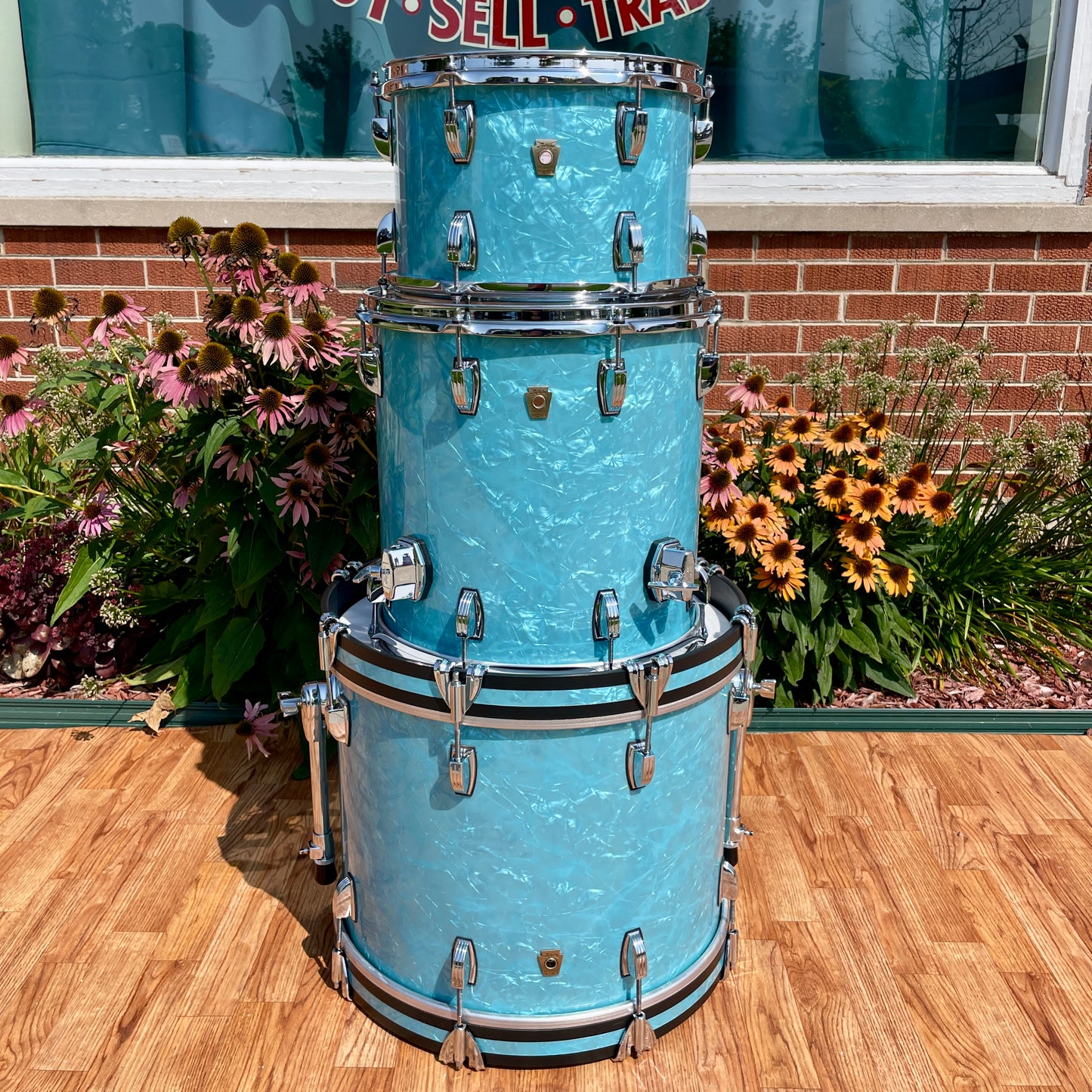 Ludwig Classic Maple Bop Kit Drum Set Glacier Blue 18/12/14 *Mint*