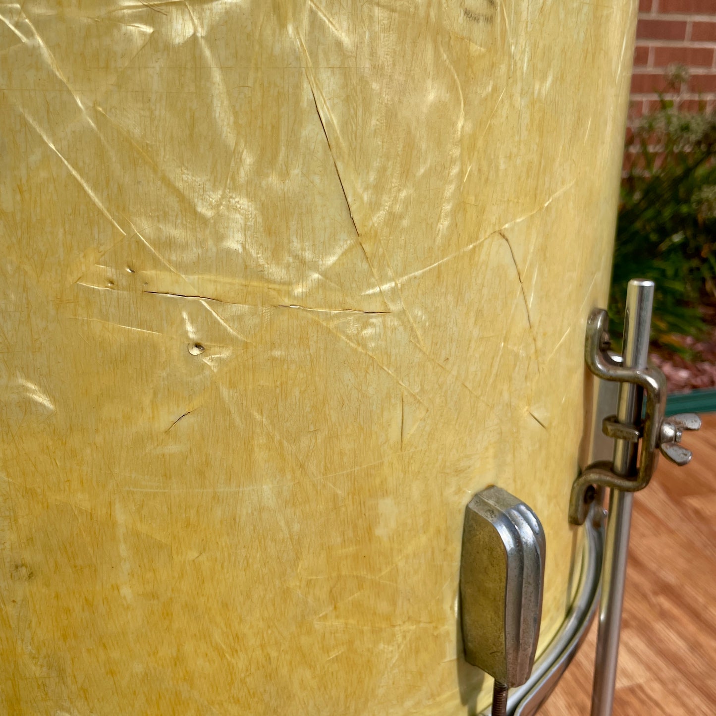 1950s Slingerland Radio King 16x18 Floor Tom Single Drum White Marine Pearl