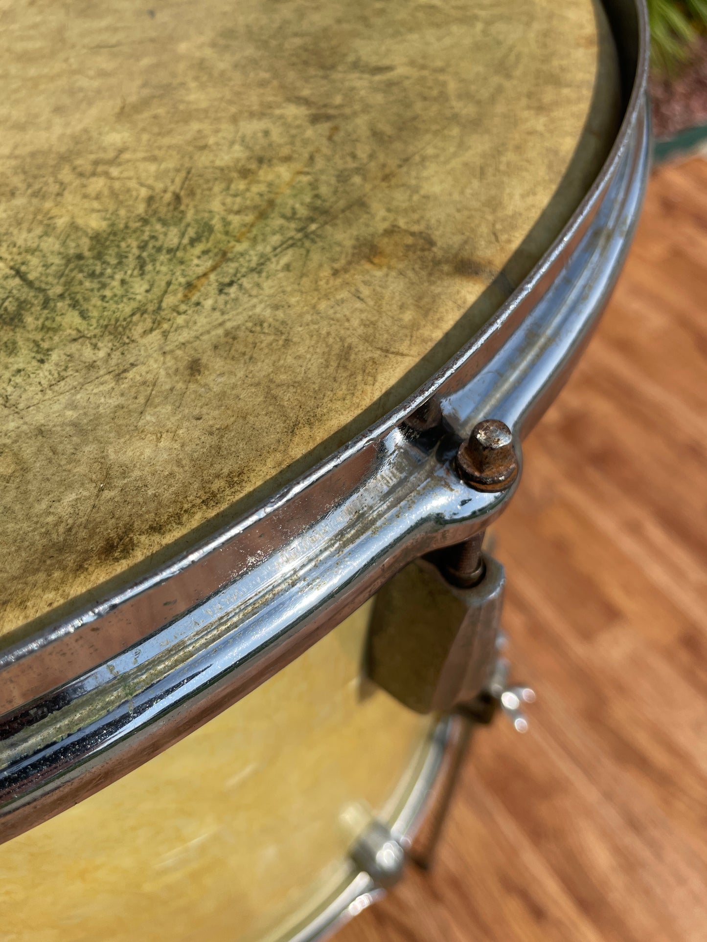 1950s Slingerland Radio King 16x18 Floor Tom Single Drum White Marine Pearl