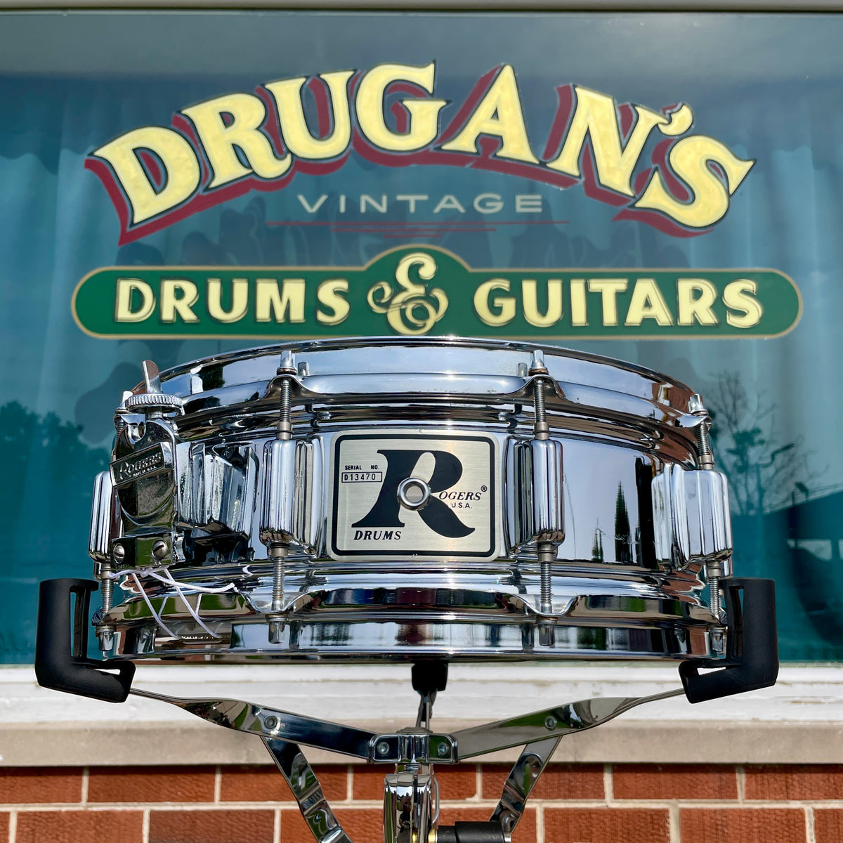 1970s Rogers Big R Super Ten 5x14 Snare Drum Chrome Over Steel