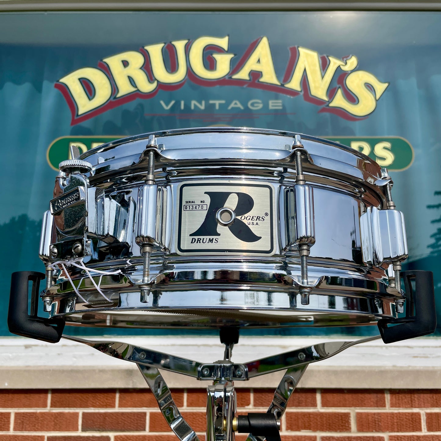 1970s Rogers Big R Super Ten 5x14 Snare Drum Chrome Over Steel