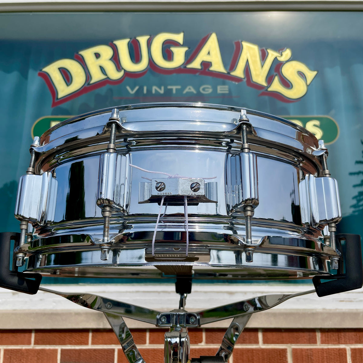 1970s Rogers Big R Super Ten 5x14 Snare Drum Chrome Over Steel