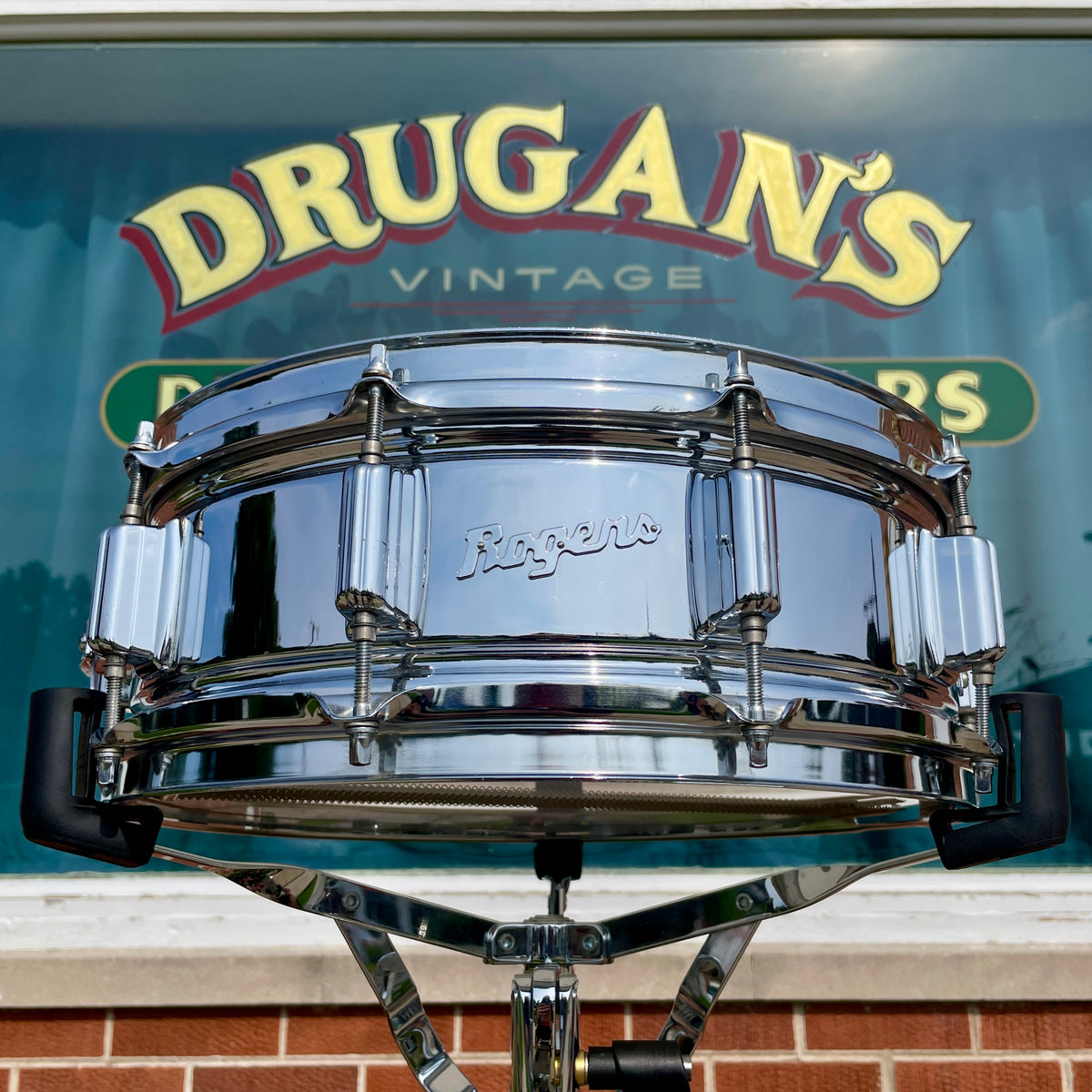 1970s Rogers Big R Super Ten 5x14 Snare Drum Chrome Over Steel