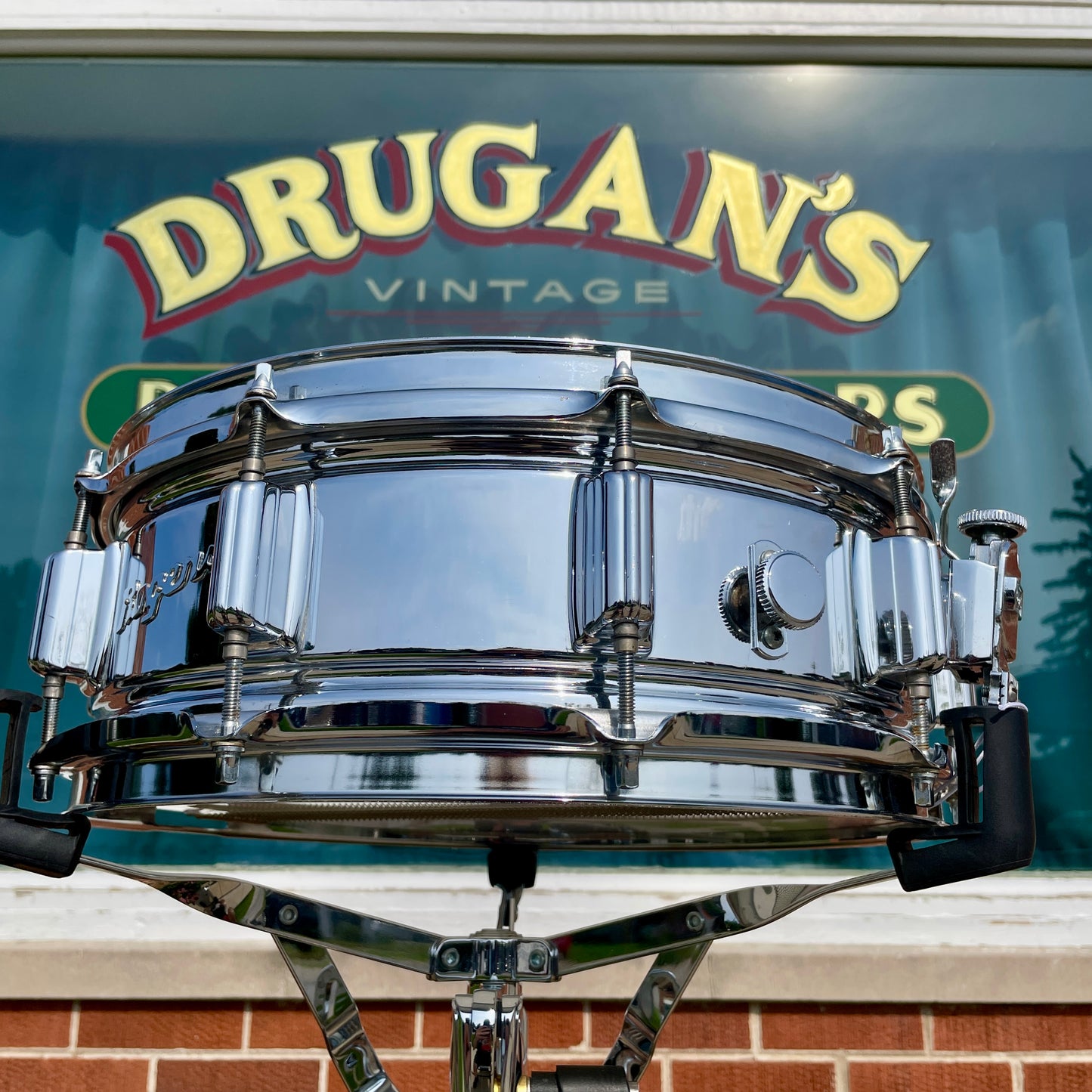 1970s Rogers Big R Super Ten 5x14 Snare Drum Chrome Over Steel