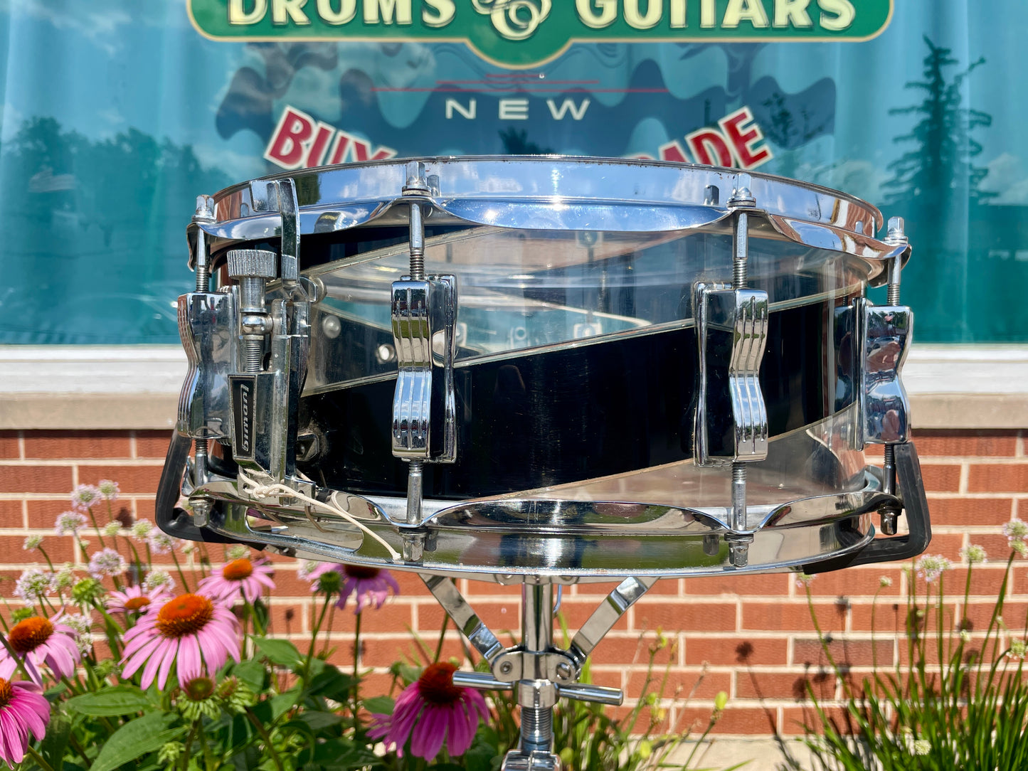 1970s Ludwig Vistalite 5x14 Snare Drum Black/Clear Spiral 3-Band Swirl Pattern C