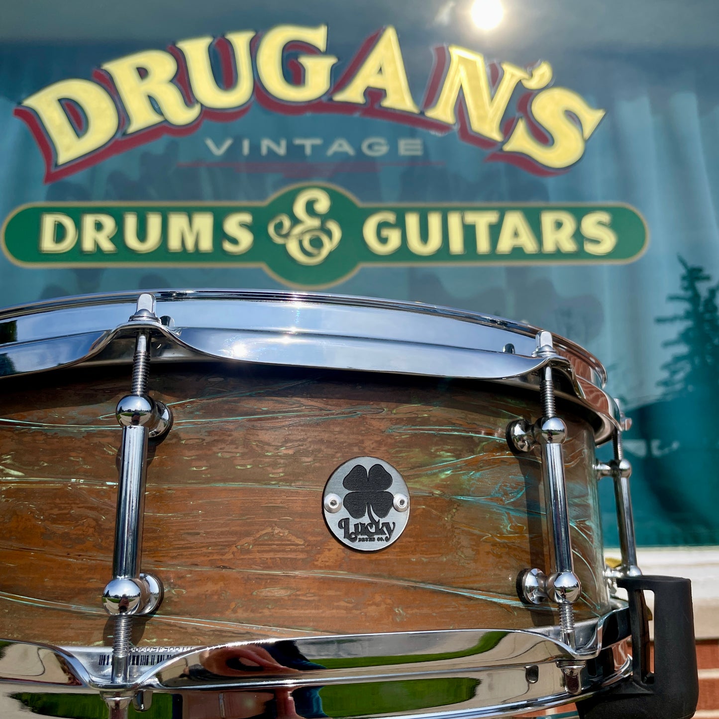 Lucky Drums Company 5x14 Copper Snare Drum w/ Patina *Video*