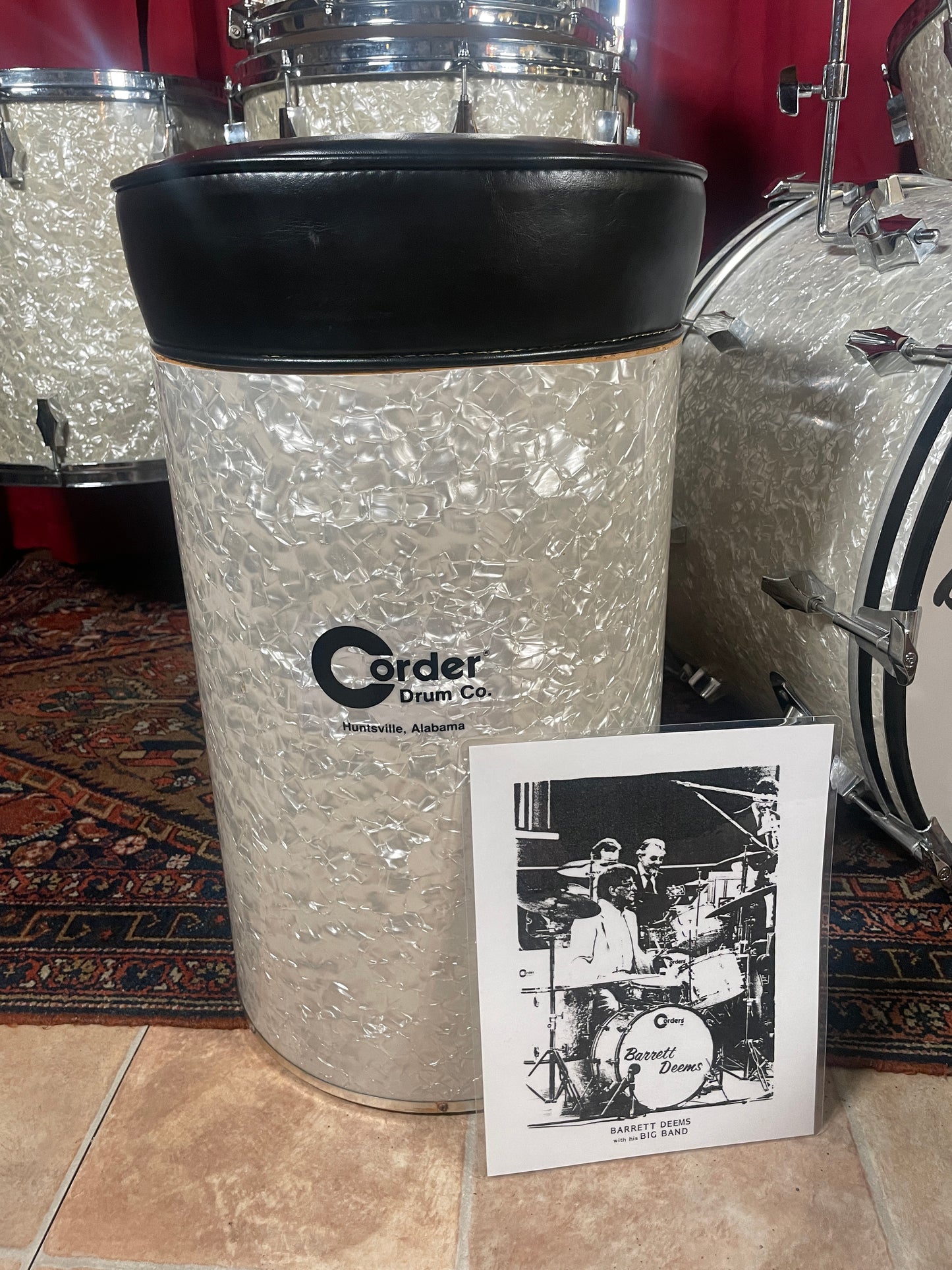 Barrett Deems Corder Fibes Drum Set White Marine Pearl w/Snare/Canister/BD Zildjian Cymbals