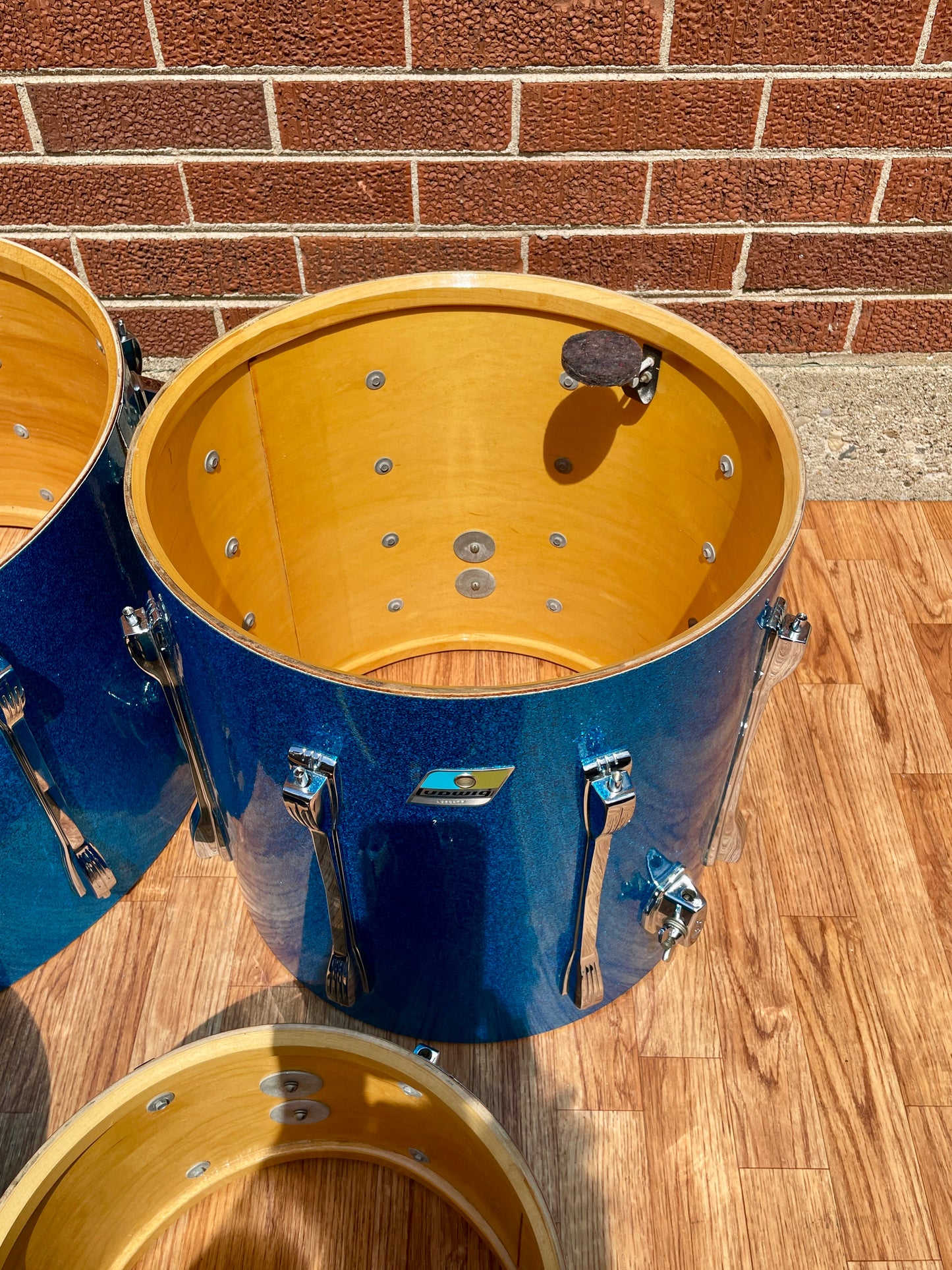 1970s Ludwig Mach 5 Pro Beat Drum Set Blue Sparkle 24/12/13/16