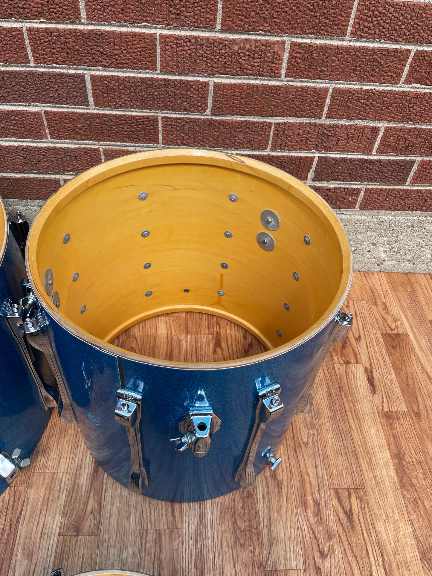 1970s Ludwig Mach 5 Pro Beat Drum Set Blue Sparkle 24/12/13/16