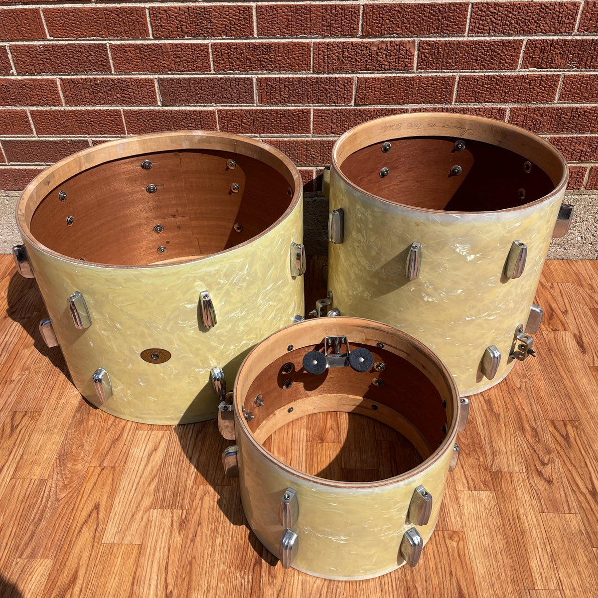1950s Slingerland Radio King Drum Set White Marine Pearl 20/13/16 w/ 5.5x14 Snare