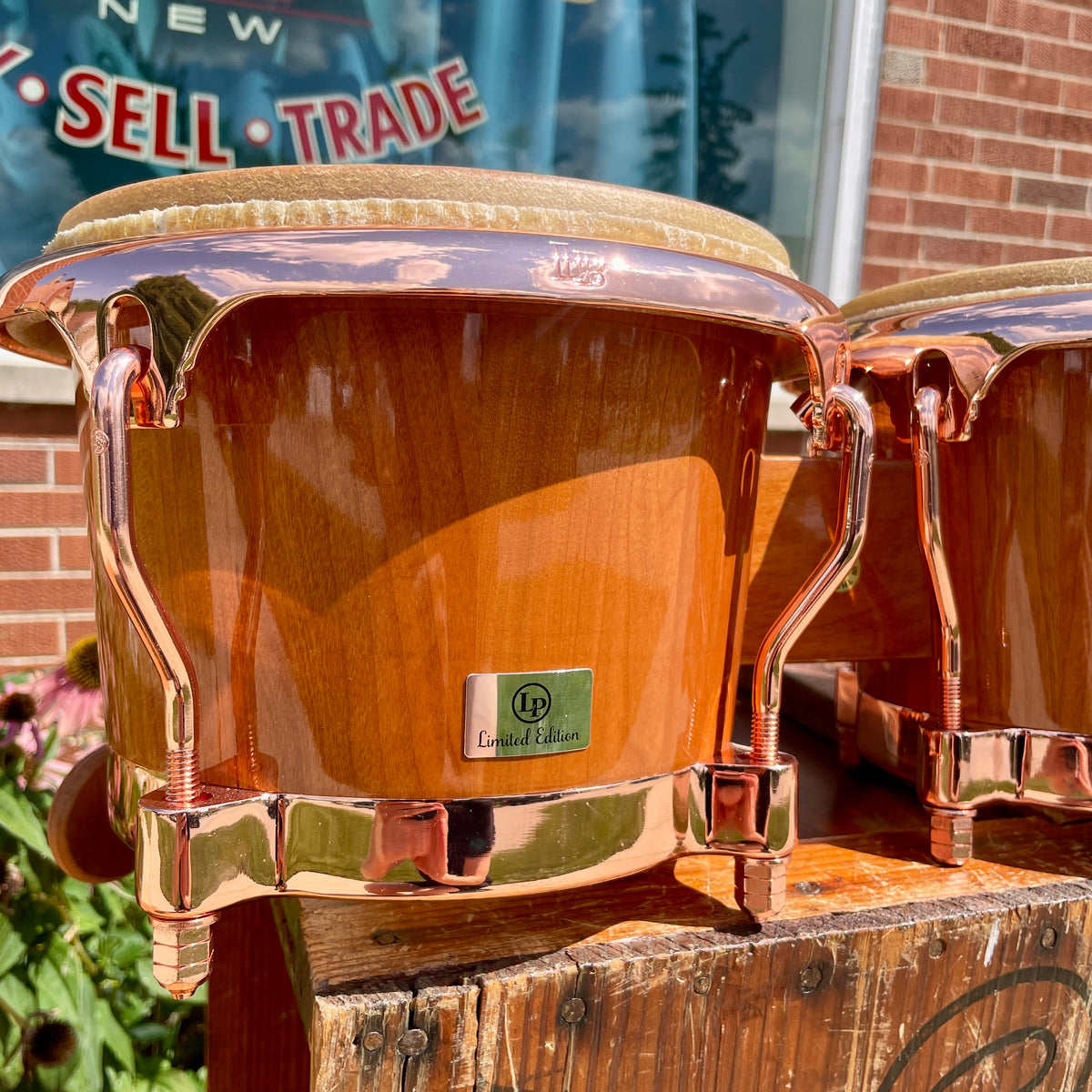 LP Latin Percussion LP201AX-2CB Limited Edition Cherry Bongos w/ Copper Plated Hardware