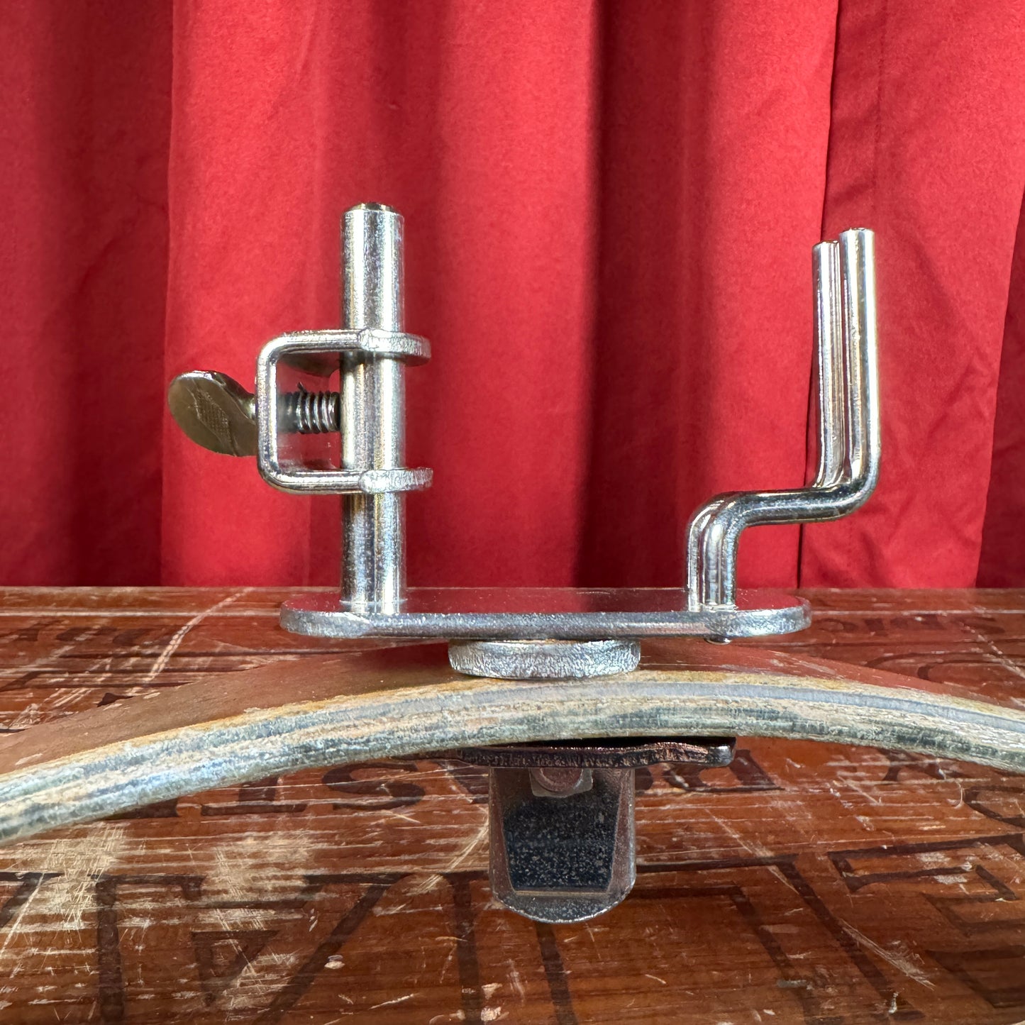 1940s / 1950s WFL Bell Block Holder w/ U-Clamp No. 1323 Nickel Ludwig