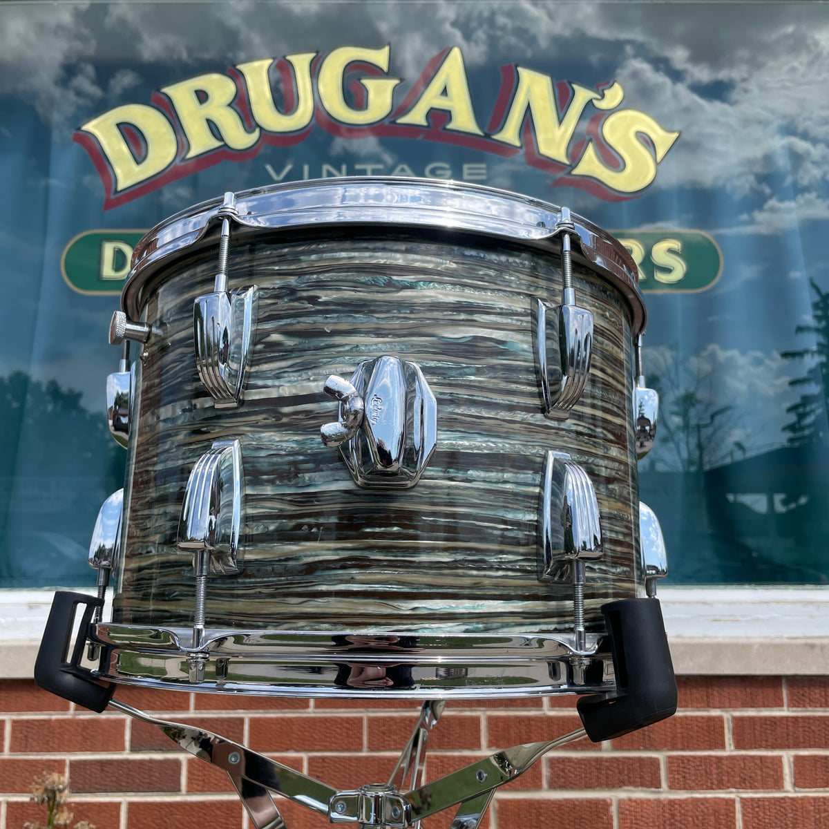 1960s Ludwig 9x13 Pre-Serial Super Classic Tom Drum Oyster Blue Pearl COB