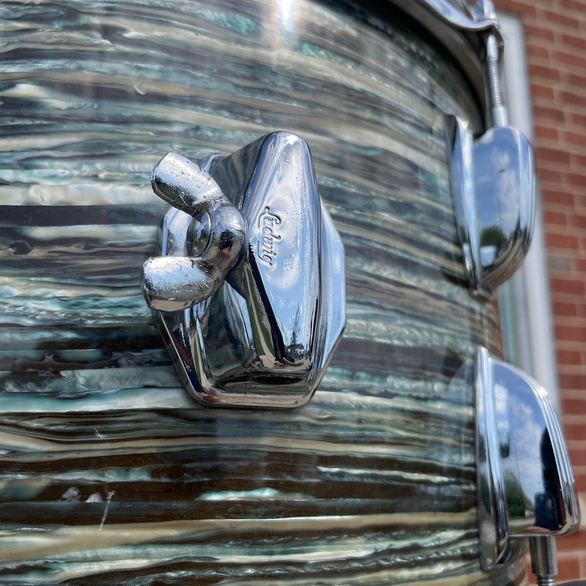 1960s Ludwig 9x13 Pre-Serial Super Classic Tom Drum Oyster Blue Pearl COB