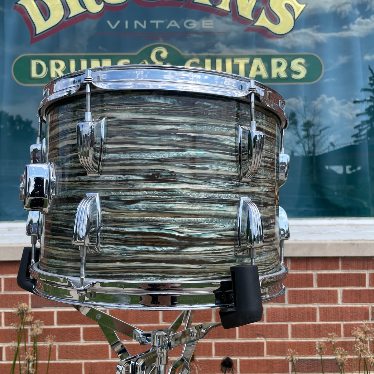 1960s Ludwig 9x13 Pre-Serial Super Classic Tom Drum Oyster Blue Pearl COB