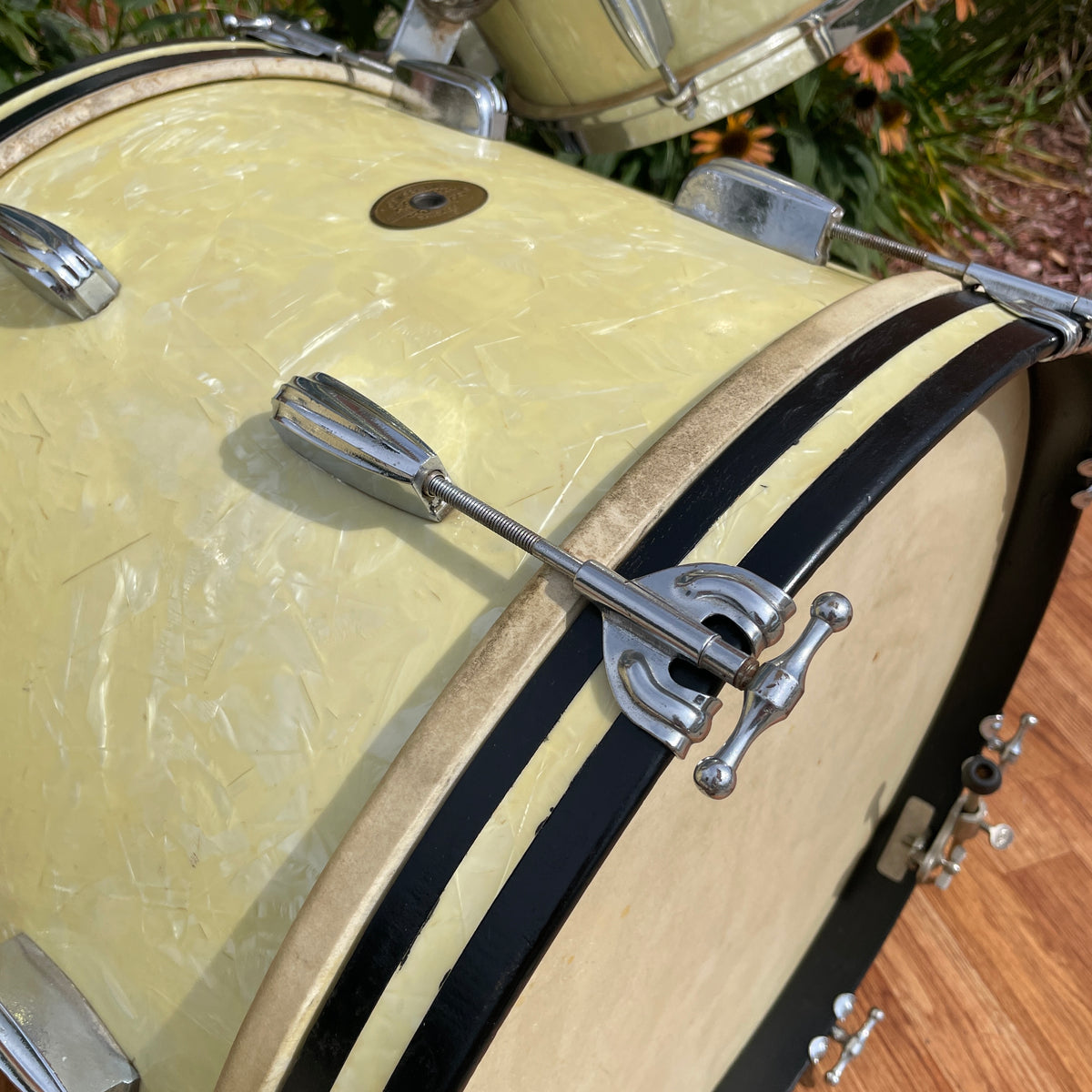 1950s Slingerland Radio King Drum Set White Marine Pearl 20/13/16 w/ 5.5x14 Snare