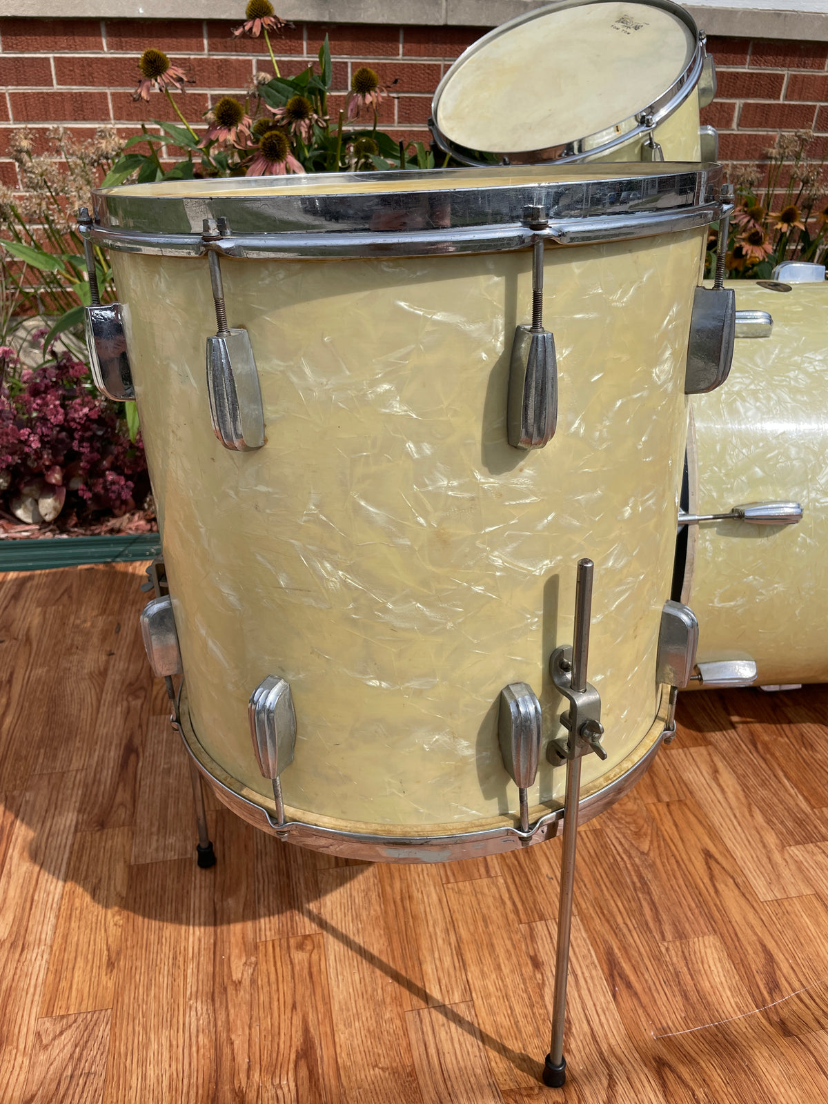 1950s Slingerland Radio King Drum Set White Marine Pearl 20/13/16 w/ 5.5x14 Snare