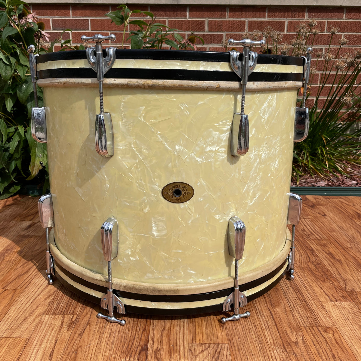 1950s Slingerland Radio King Drum Set White Marine Pearl 20/13/16 w/ 5.5x14 Snare