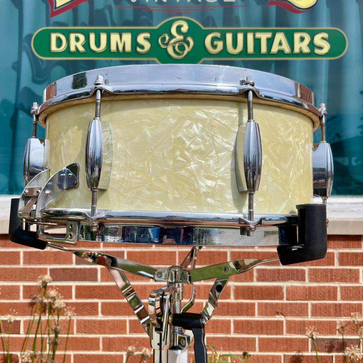 1950s Slingerland Radio King Drum Set White Marine Pearl 20/13/16 w/ 5.5x14 Snare