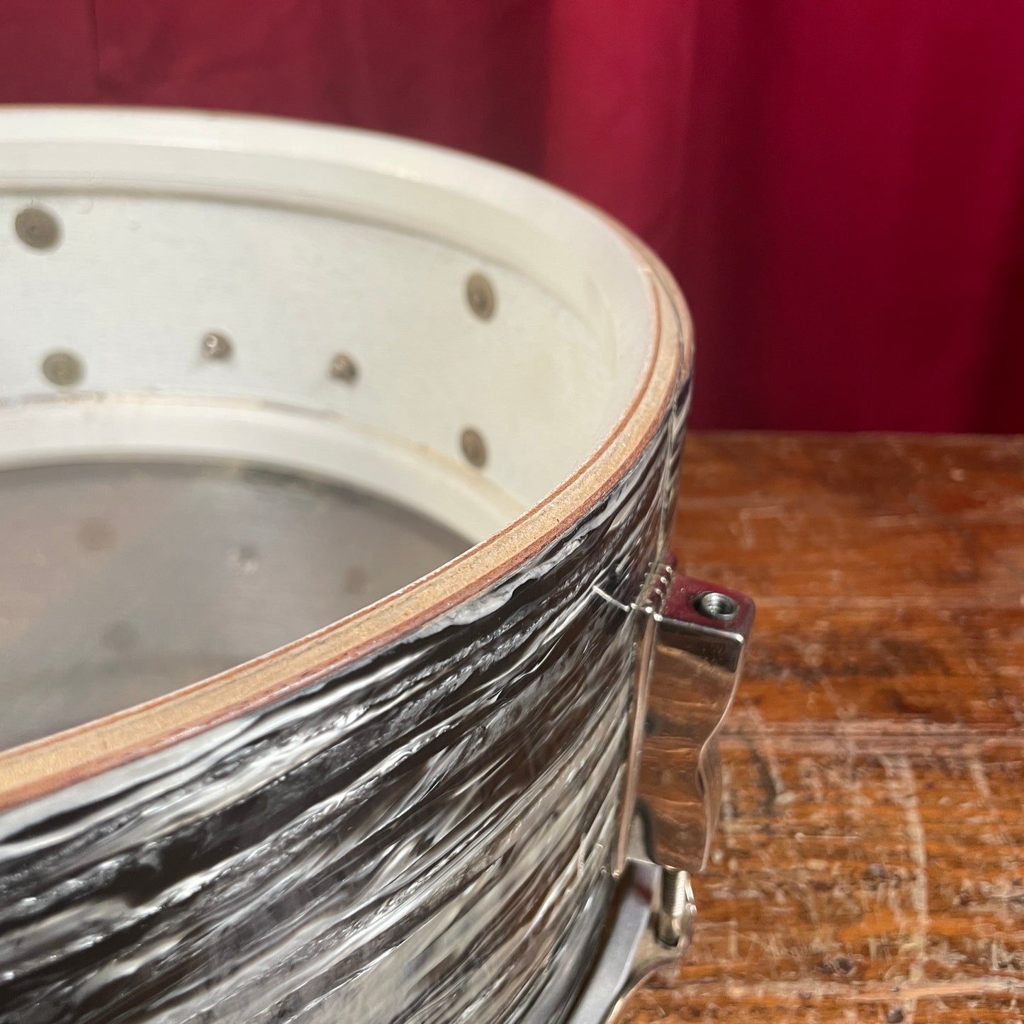1965 Ludwig 5x14 No. 491 Pioneer Snare Drum Oyster Black Pearl Nickel