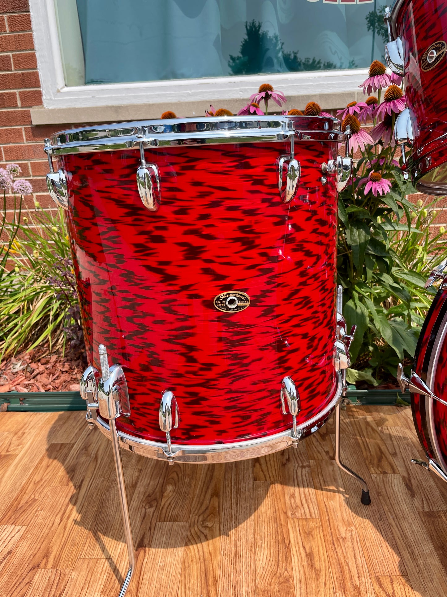 1960s Slingerland Drum Set Red Tiger Modern Solo Outfit 22/12/13/16