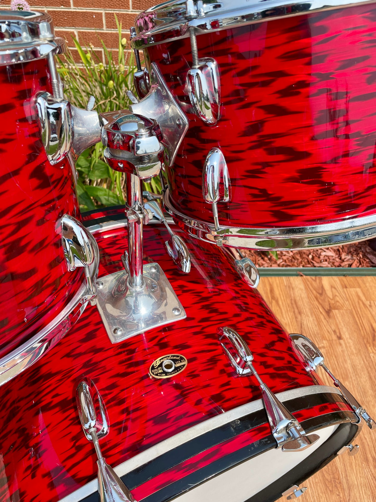 1960s Slingerland Drum Set Red Tiger Modern Solo Outfit 22/12/13/16