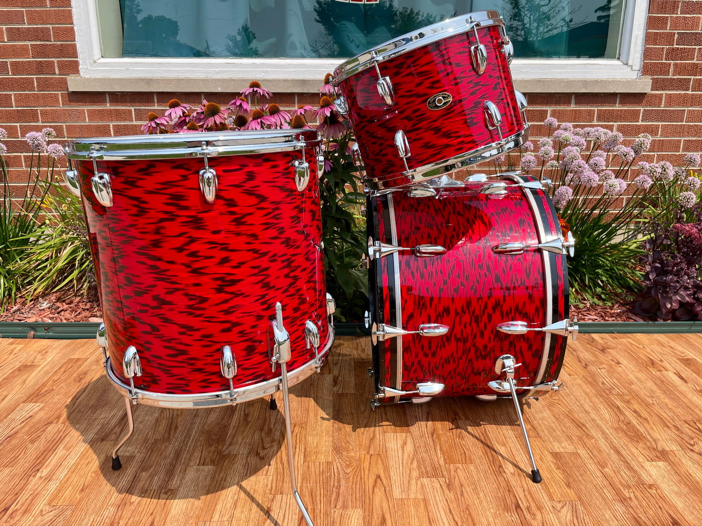 1960s Slingerland Drum Set Red Tiger Modern Solo Outfit 22/12/13/16