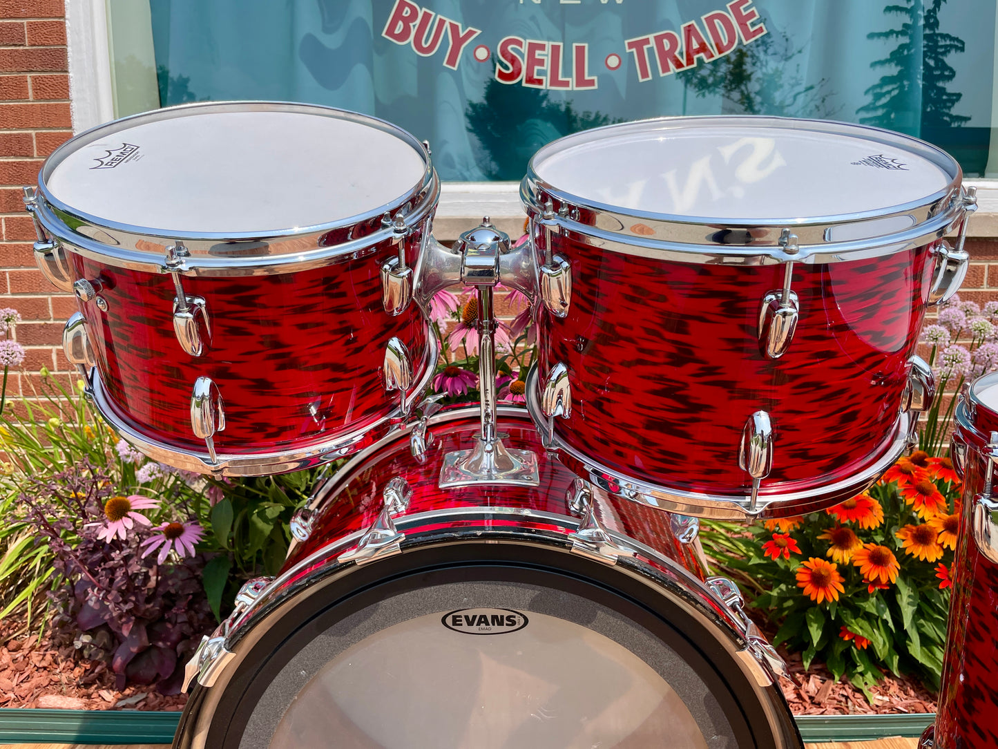 1960s Slingerland Drum Set Red Tiger Modern Solo Outfit 22/12/13/16
