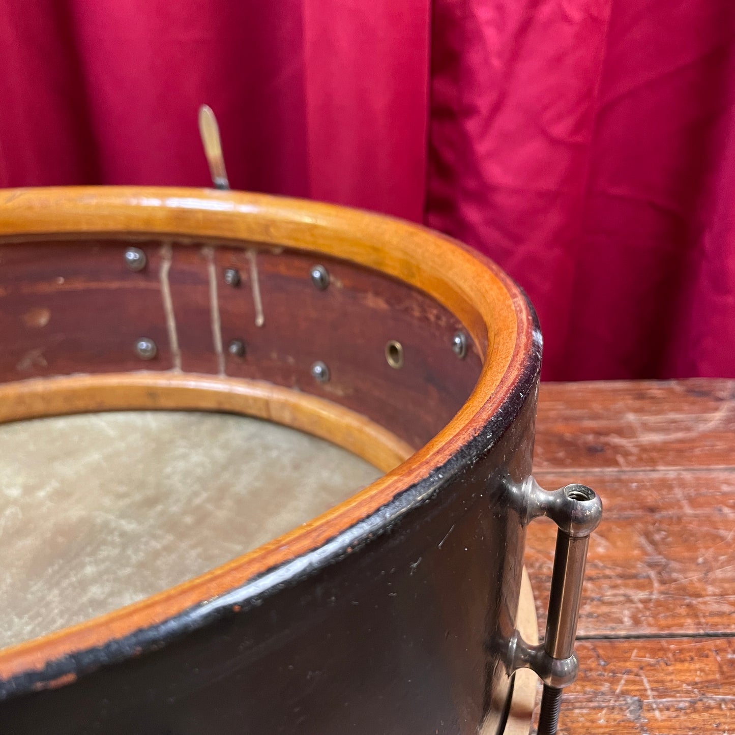 1928 Ludwig & Ludwig 5x14 No. 22 Professional Standard Solid Shell All-Round Model Snare Drum Black Lacquer