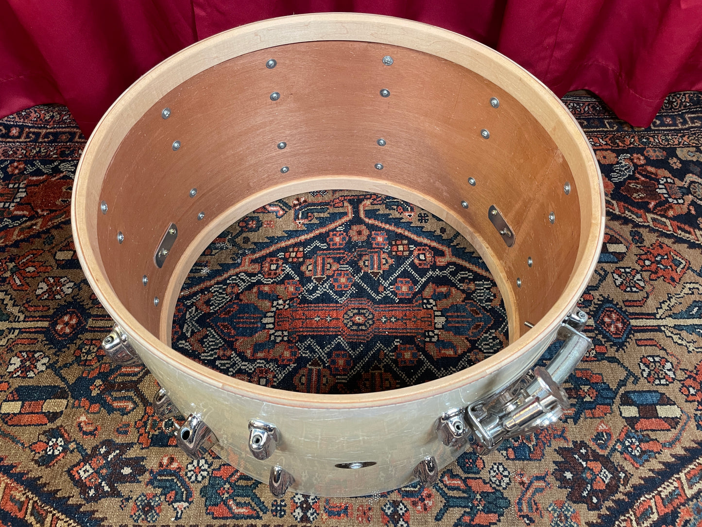 1960 Slingerland 14x22 No. 335 Gene Krupa Bass Drum White Marine Pearl