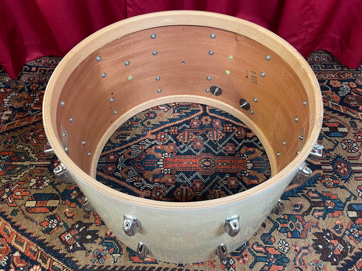 1960 Slingerland 14x22 No. 335 Gene Krupa Bass Drum White Marine Pearl