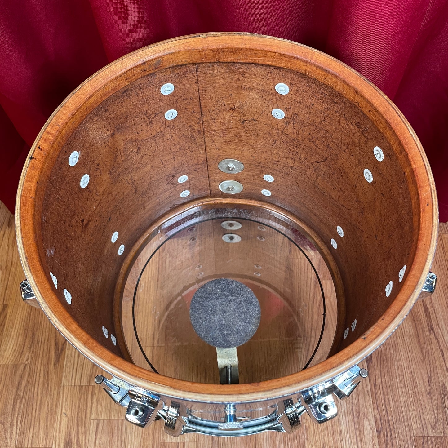 1958-1959 Ludwig Super Classic 14x14 Trans Badge Floor Tom Blue Sparkle COB