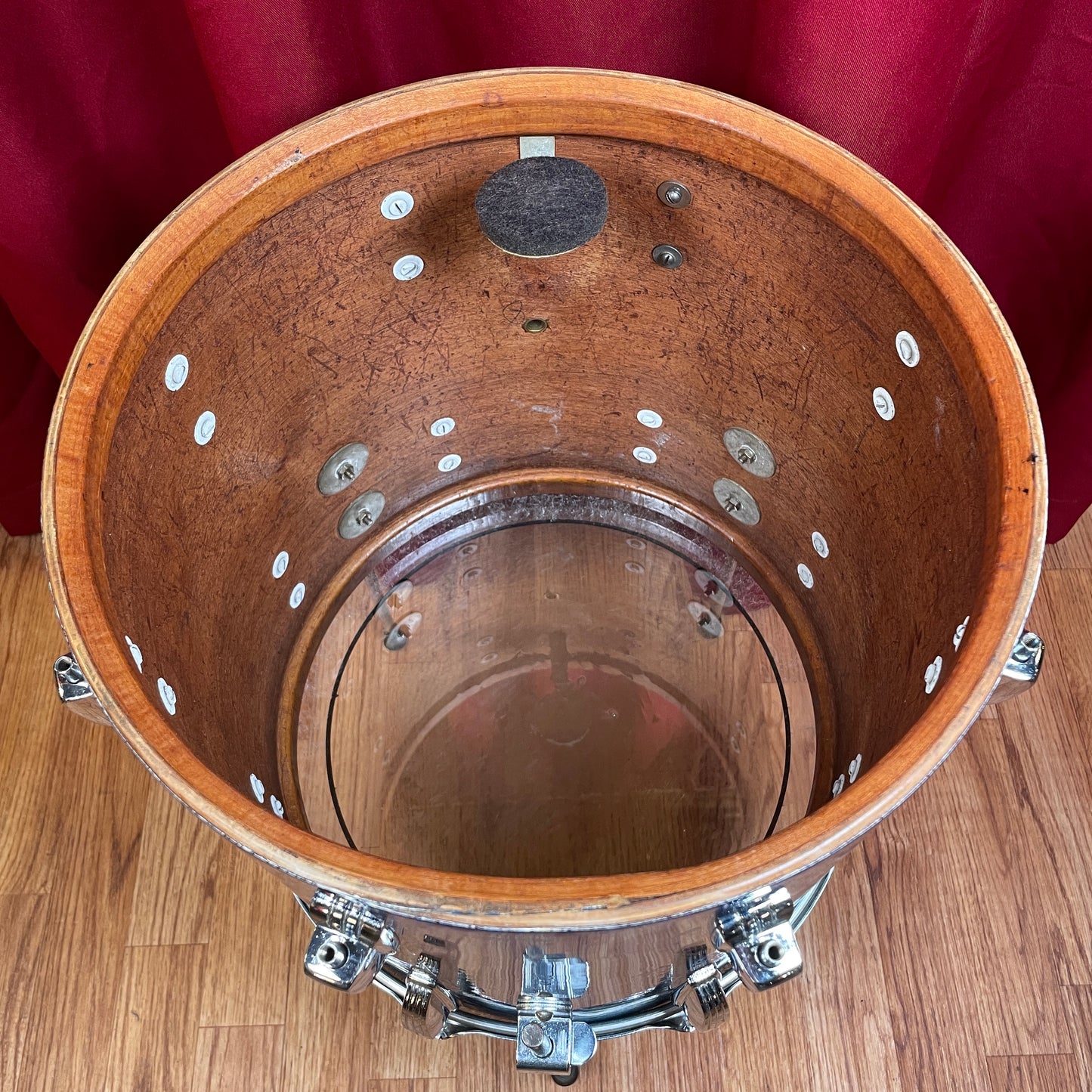 1958-1959 Ludwig Super Classic 14x14 Trans Badge Floor Tom Blue Sparkle COB