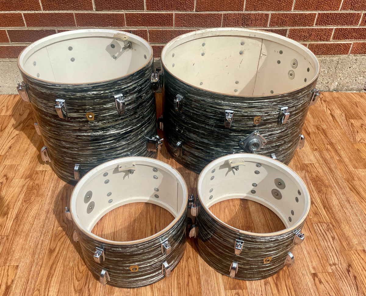 1966 Ludwig Hollywood Drum Set Oyster Black Pearl 22/12/12/16