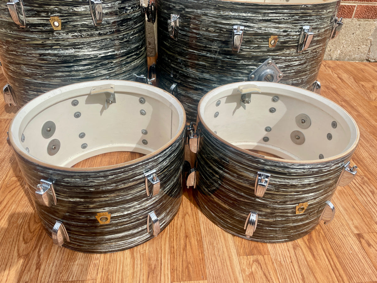 1966 Ludwig Hollywood Drum Set Oyster Black Pearl 22/12/12/16