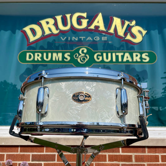 1964 Slingerland 5.5x14 Deluxe Student Model No. 161 Snare Drum White Marine Pearl