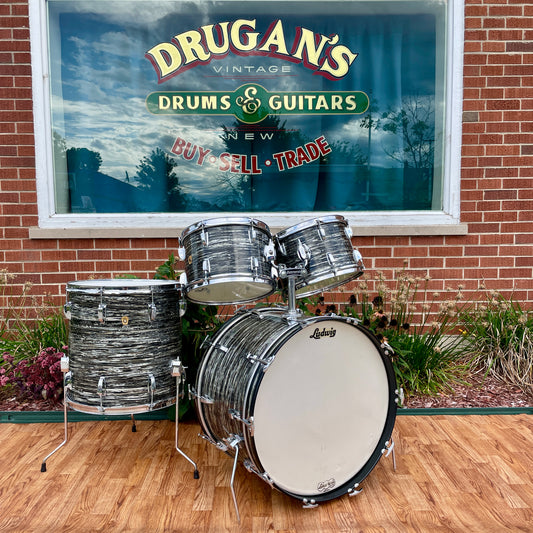 1966 Ludwig Hollywood Drum Set Oyster Black Pearl 22/12/12/16