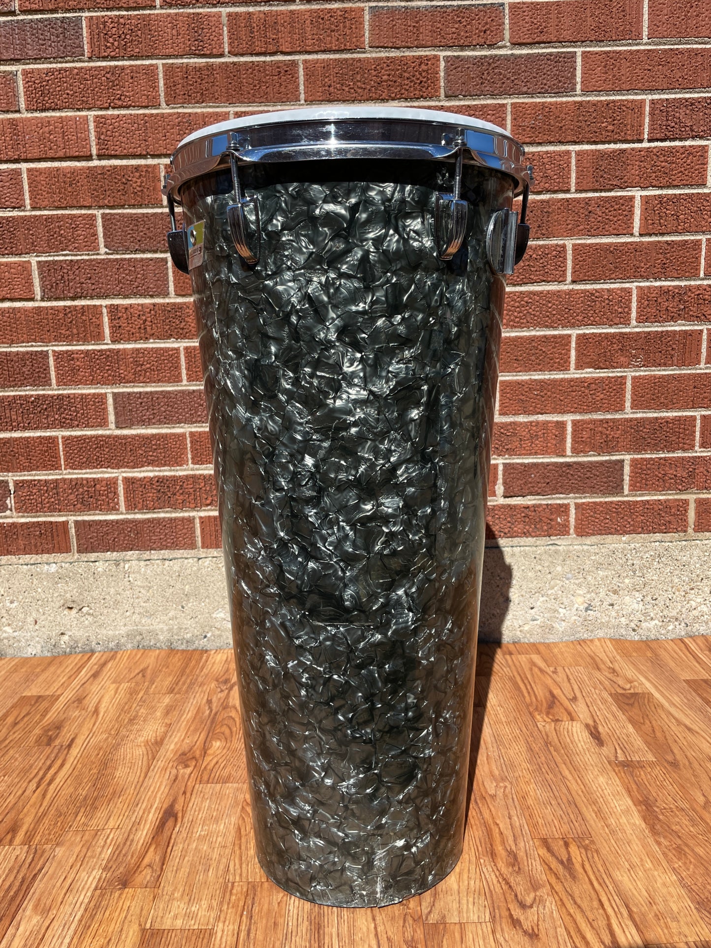1971 Ludwig 12x27 No. 2374P Tunable Conga Drum Black Diamond Pearl