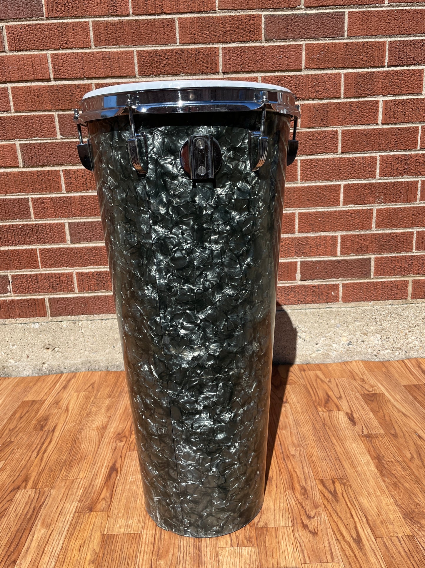 1971 Ludwig 12x27 No. 2374P Tunable Conga Drum Black Diamond Pearl