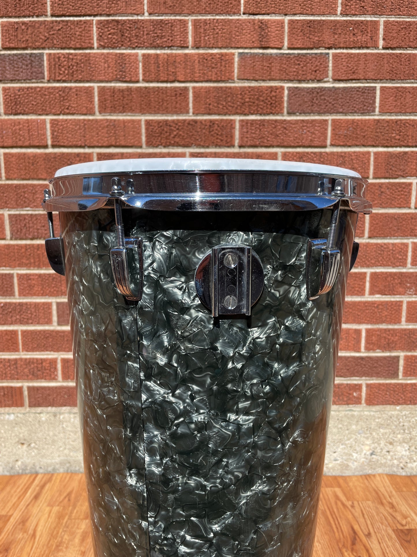 1971 Ludwig 12x27 No. 2374P Tunable Conga Drum Black Diamond Pearl