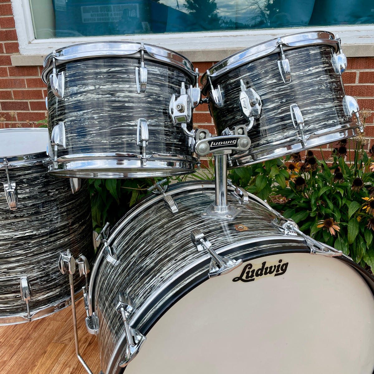 1966 Ludwig Hollywood Drum Set Oyster Black Pearl 22/12/12/16